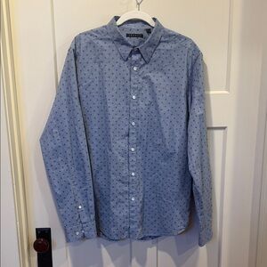 Theory Blue Patterned Men's Shirt XL excellent t condition.